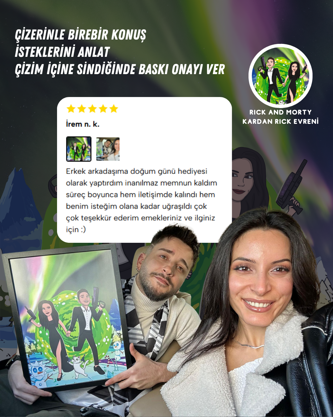 Çizgi film tarzında kişiye özel karikatür portre – yaratıcı doğum günü hediyesi