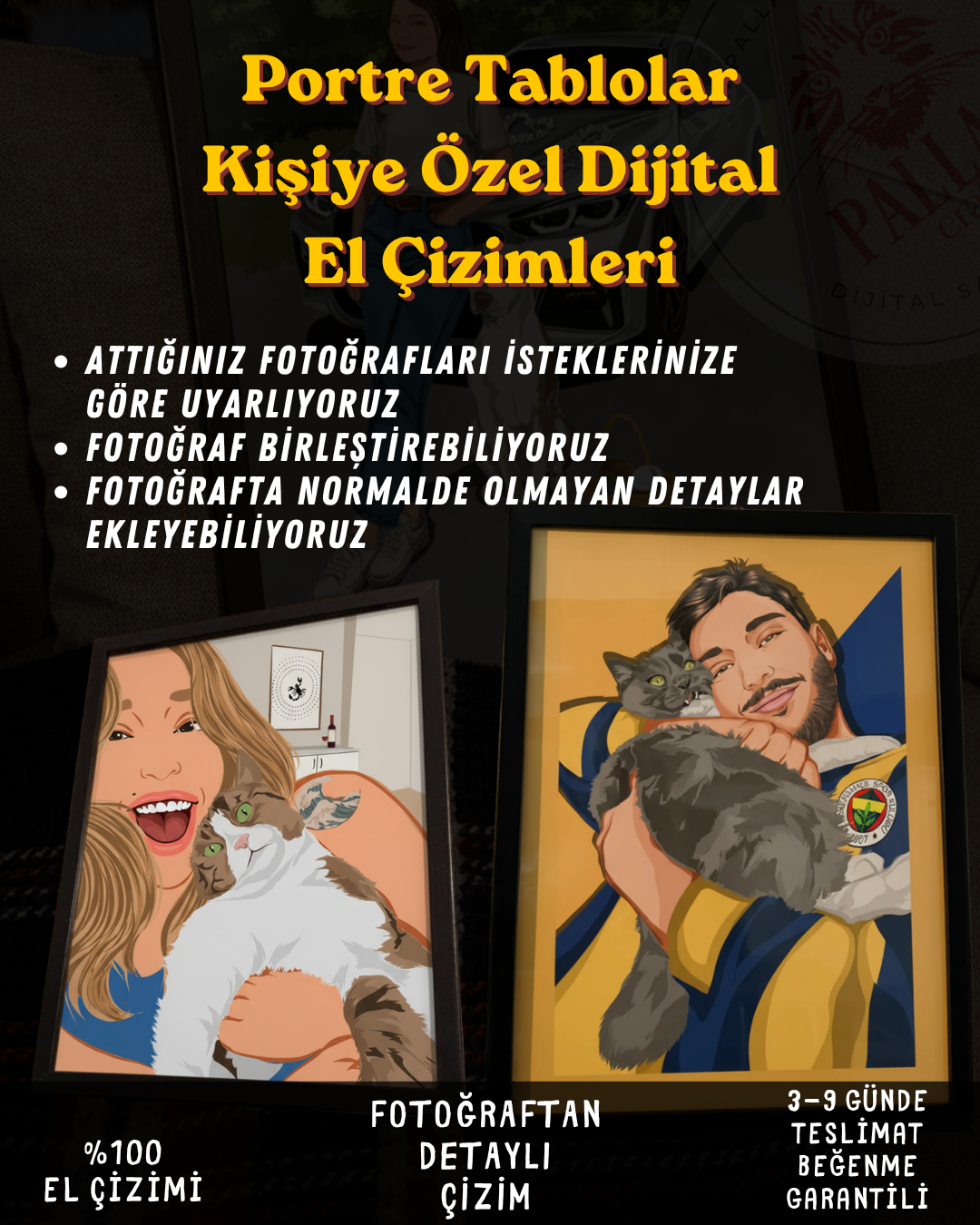 Portre Tablolar | Kişiye Özel Dijital El Çizimleri