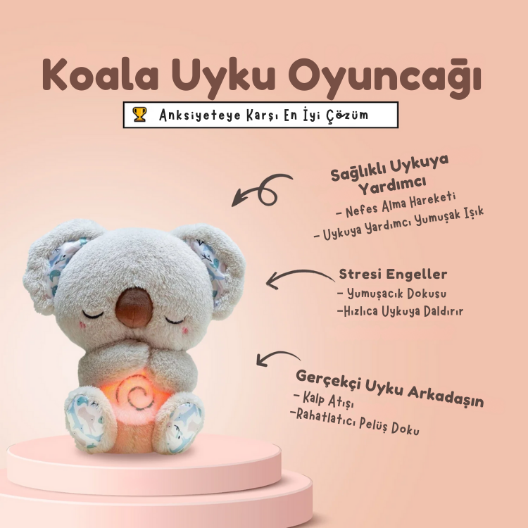 PallasGift Koala Uyku Oyuncağı - Nefes Alan Pelüş Uyku Arkadaşı