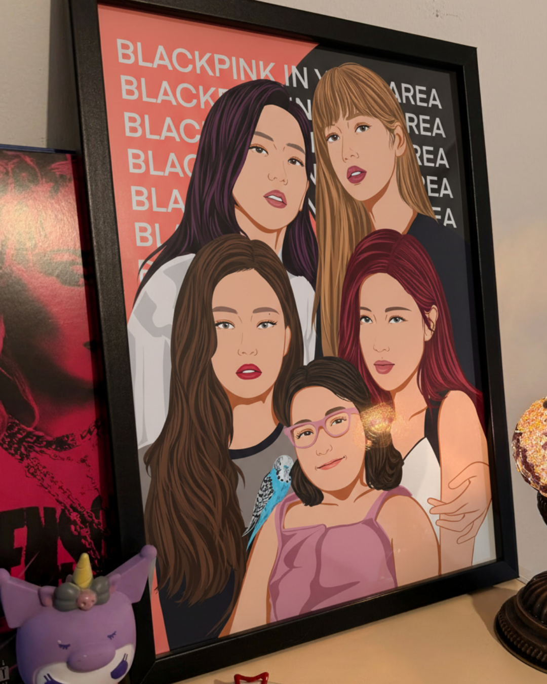 Sevgiliye ve özel günler için hazırlanan kişiye özel el çizimi portre tablo hediyesi