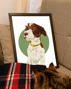 Kedi ve köpekler için fotoğraftan çizilen kişiye özel portre tablo