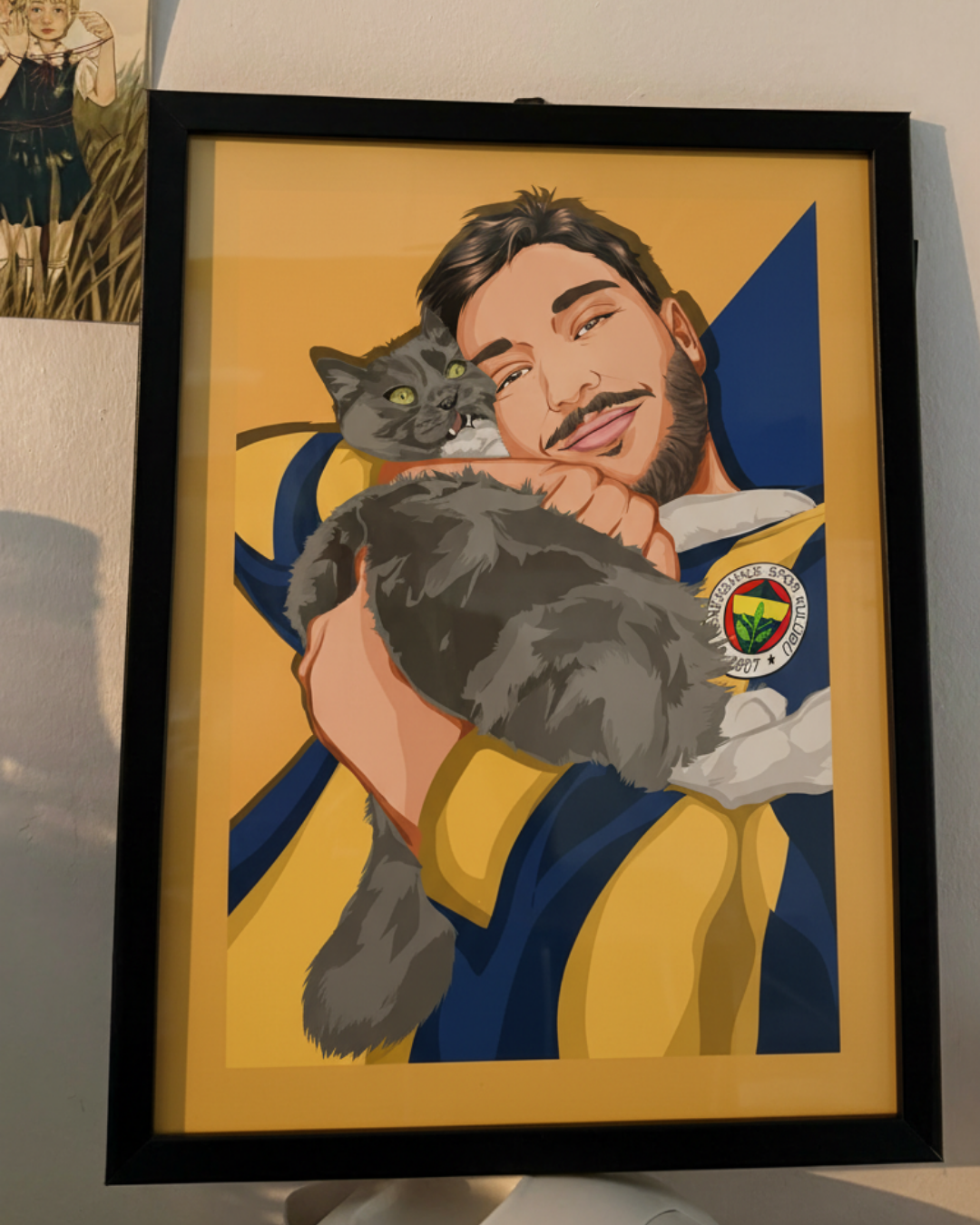 Kişiye özel olarak hazırlanan evcil hayvan portre tablo çizimi