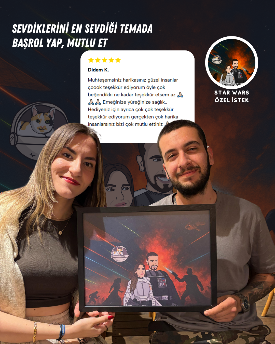 Sevdiğiniz evrene özel kişiselleştirilmiş çizim tablo – unutulmaz hediye önerisi