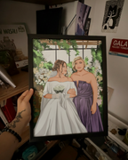 Siyah beyaz fotoğraftan renkli veya siyah beyaz portre çizimi tablo